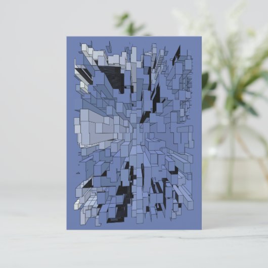 Blauwe stad save the date (Staand voorkant)