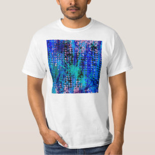 Blauwe stad t-shirt