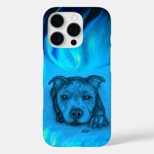 Blauwe Staffy Puppy Case-Mate iPhone Case (Achterkant)