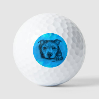 Blauwe Staffy Puppy Golfballen
