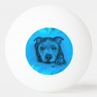 Blauwe Staffy Puppy Pingpongballen