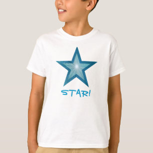 Blauwe Star 'STAR!' kinder T-shirt