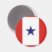 Blauwe Star Vlag ronde magneet (Voorkant / Achterkant)