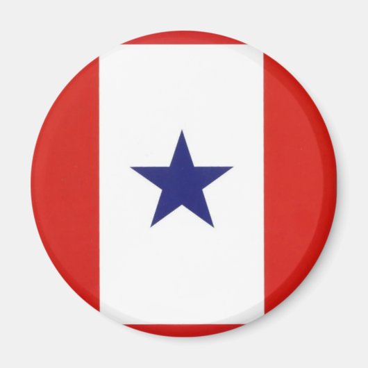 Blauwe Star Vlag ronde magneet (Voorkant)