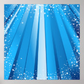 Blauwe Starburst Schittering met Lichtstralen Poster (Voorkant)