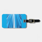 Blauwe Starburst Sparkle met stralende lichtstrale Bagagelabel (Voorkant horizontaal)