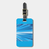 Blauwe Starburst Sparkle met stralende lichtstrale Bagagelabel (Voorkant verticaal)