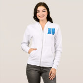 Blauwe Starburst Sparkle met stralende lichtstrale Hoodie (Voorkant volledig)