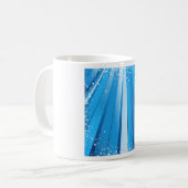Blauwe Starburst Sparkle met stralende lichtstrale Koffiemok (Voorkant links)