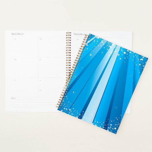 Blauwe Starburst Sparkle met stralende lichtstrale Planner