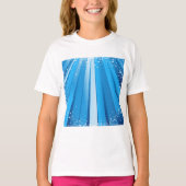 Blauwe Starburst Sparkle met stralende lichtstrale T-shirt (Voorkant)