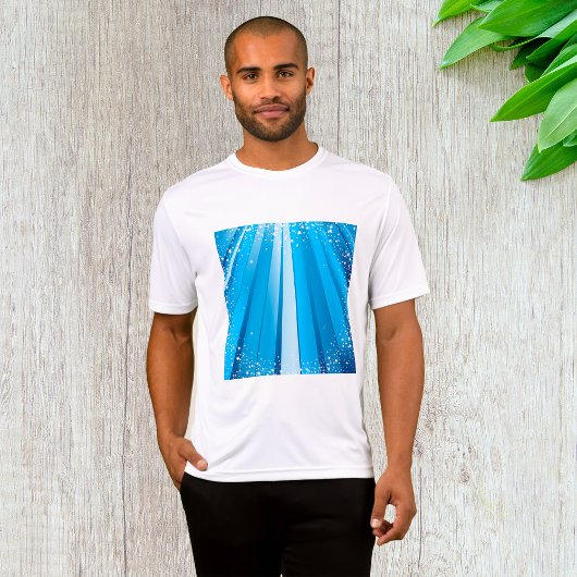 Blauwe Starburst Sparkle met stralende lichtstrale T-shirt