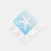 Blauwe Starfish Beach thema bruiloft servetten (Hoek)
