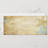 BLAUWE STARFISH BOARDING PASS INVITATIONS KAART (Achterkant)