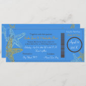 BLAUWE STARFISH WEDDING INVITATIONS KAART (Voorkant / Achterkant)