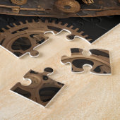 blauwe steampunk kat AI kunst puzzel Legpuzzel (Zijkant)