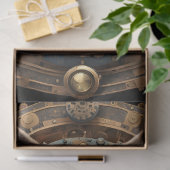 blauwe steampunk kat AI kunst tissue papier (Geschenk)