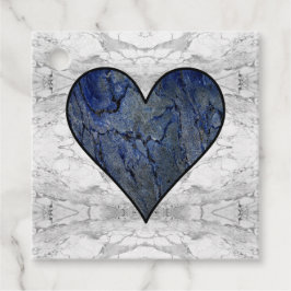 Blauwe steen gemarmerd patroon bedankjes labels