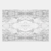 Blauwe steen gemarmerd patroon inpakpapier vel (Voorkant 3)