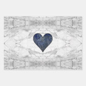 Blauwe steen gemarmerd patroon inpakpapier vel (Voorkant 2)