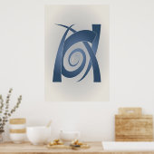 Blauwe steenolifant poster (Keuken)