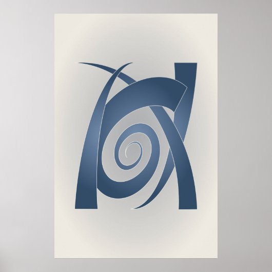 Blauwe steenolifant poster (Voorkant)