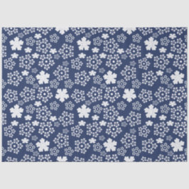 Blauwe ster en sneeuwvlok Kerstmis Winter Patroon Tissuepapier