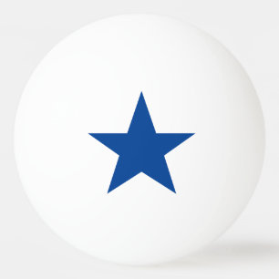 Blauwe ster op een wit pingpongballen