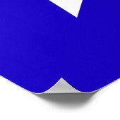 Blauwe ster op witte achtergrond poster (Hoek)