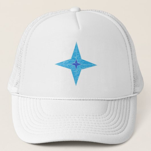 Blauwe ster trucker pet (Voorkant)