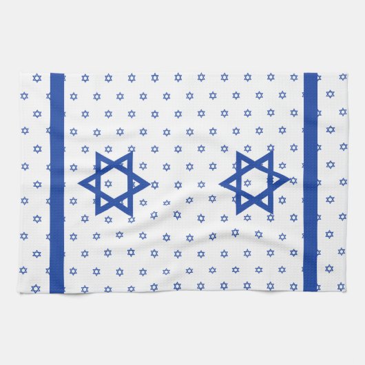 Blauwe ster van David Blue en White Theedoek (Horizontaal)