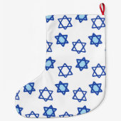Blauwe ster van David Hanukkah Stocking Grote Kerstsok (Achterkant)
