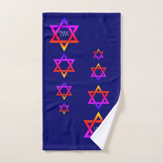 Blauwe ster van David Monogram Bad Handdoek (Handdoek)