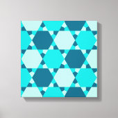 Blauwe ster van David Optical Illusion Pattern Canvas Afdruk (Voorkant)