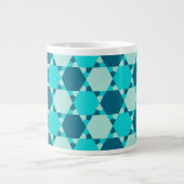 Blauwe ster van David Optical Illusion Pattern Jumbo Mok (Voorkant)