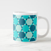 Blauwe ster van David Optical Illusion Pattern Jumbo Mok (Rechts)
