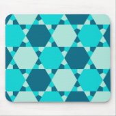 Blauwe ster van David Optical Illusion Pattern Muismat (Voorkant)