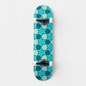 Blauwe ster van David Optical Illusion Pattern Skateboard (Voorkant)