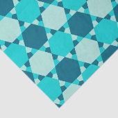 Blauwe ster van David Optical Illusion Pattern Tissuepapier (Detail)