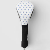 Blauwe ster van David Pattern White Golfheadcover (Voorkant)