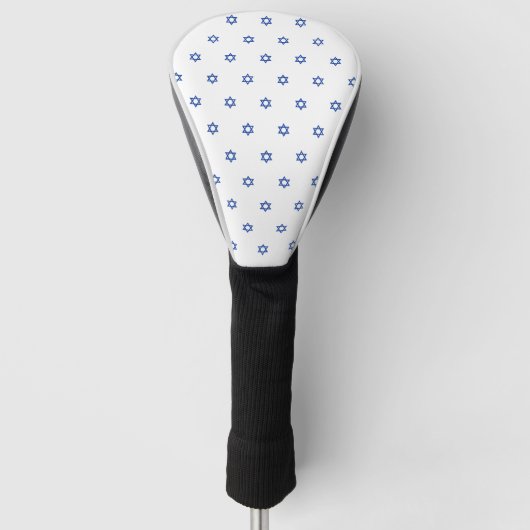 Blauwe ster van David Pattern White Golfheadcover (Voorkant)