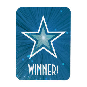 Blauwe ster: Winner! flexibele magneet