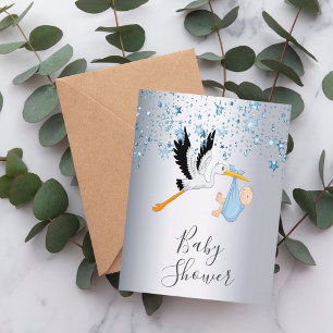 Blauwe sterren baby's briefkaart