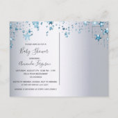 Blauwe sterren baby's briefkaart (Achterkant)