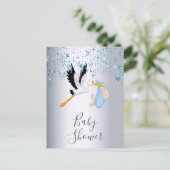 Blauwe sterren baby's briefkaart (Staand voorkant)