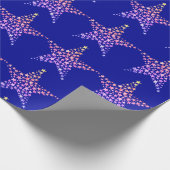 Blauwe sterren cadeaupapier (Hoek)
