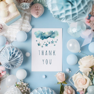 Blauwe sterren dank u platte kaart