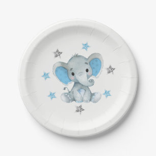 Blauwe sterren, Elephant Bord 4 Baby shower, Birth
