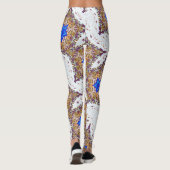 Blauwe sterren multi-kleur leggings (Achterkant)