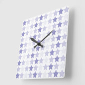 Blauwe Sterren Ombre Vierkante Klok (Hoek)